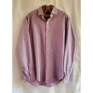 Polo Ralph Lauren Men's Button Down Shirt Size Large Pink And Blue Cotton